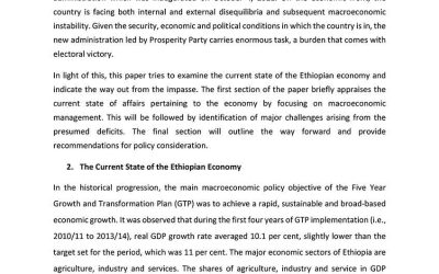 The state of major macroeconomic indicators in Ethiopia and proposed directions