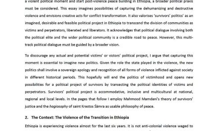 <i class='fa fa-lock-open' aria-hidden='true'></i> Seizing the Violence of the Ethiopian Transition: Political Dialogue for Survivors Politics