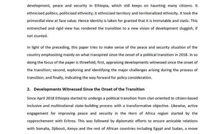 The State of Peace and Security in Contemporary Ethiopia